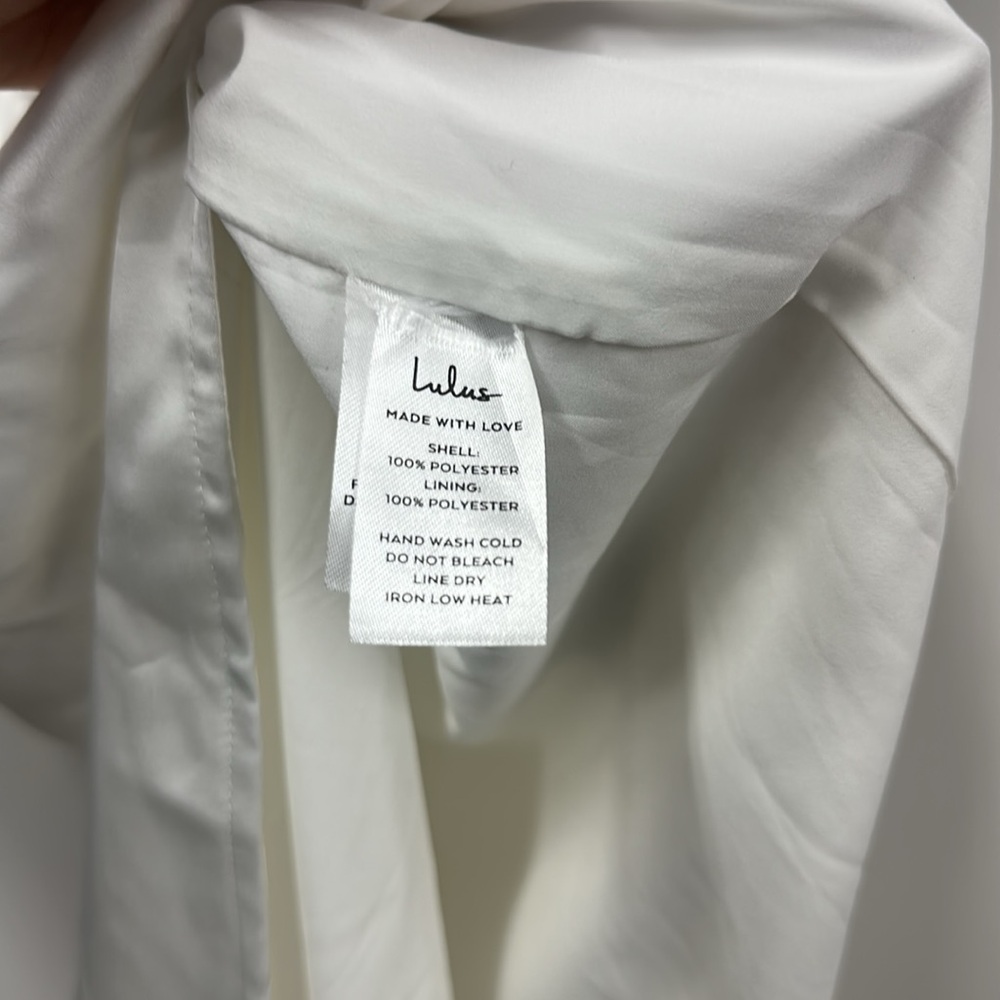 Irresistible Essence White Satin Sleeveless Midi Dress with slit - Lulus L NEW - Picture 6 of 11